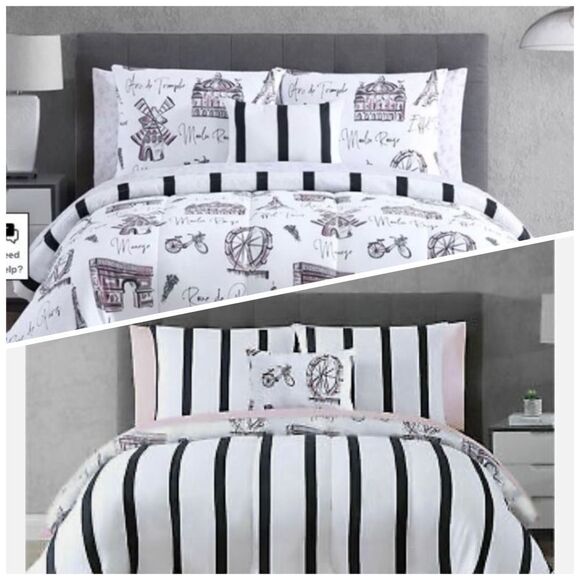 NWT in Package Hallmart Colle Paris Patzita 12-Pc. Reversible King Comforter Set - Picture 1 of 15
